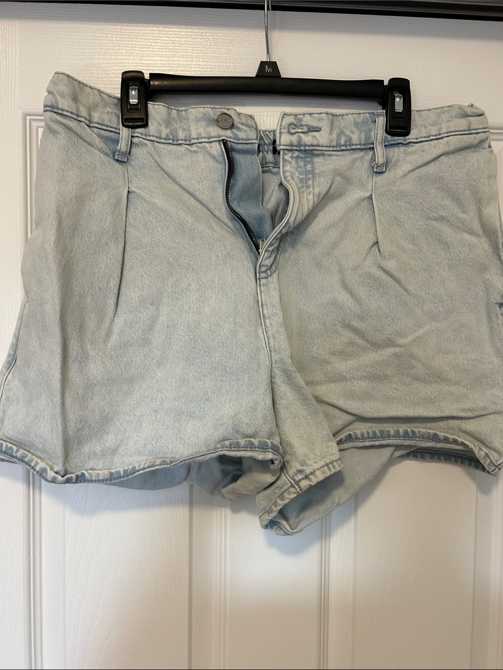 Express Light Wash Denim Jean Shorts - Pale Blue
